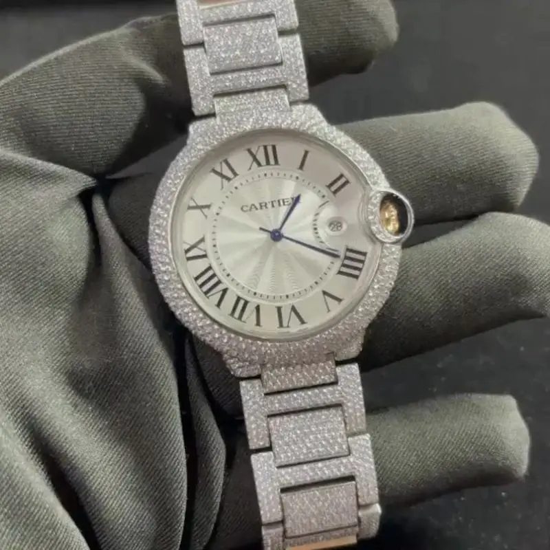 Индийское производство, настоящие часы с натуральными бриллиантами, классические высококачественные часы с бриллиантами для мужчин и женщин, распродажа