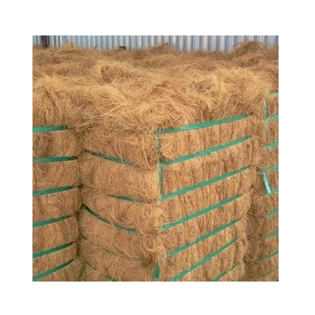 BROWN COIR FIBER BALE SALE FROM INDIA EXPORTER LONG LENGTH SIZE COIR FIBER QUALITY for EUROPE MARKET
