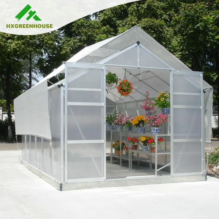 Climate Control Screen High Quality Diy Winter Garden Greenhouses Single-span Agricultural Greenhouses Green Powder Coated 6mm