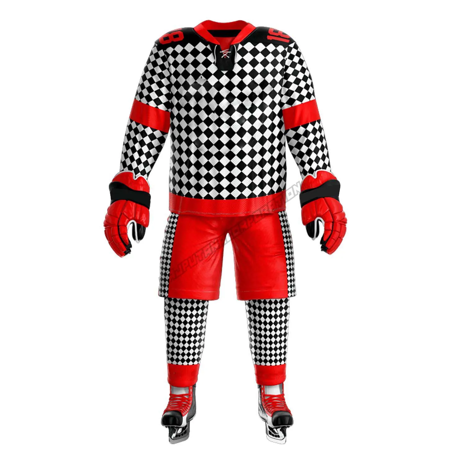 Мужская дышащая Джерси для хоккея из полиэстера с сублимационной печатью форма шайбой