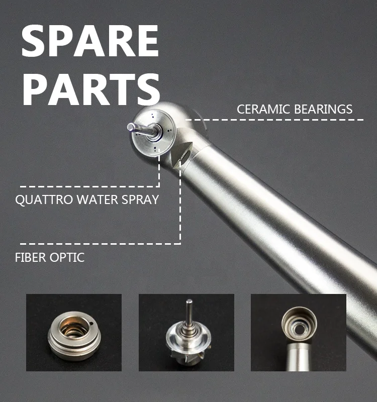 Koaladent fiber optic high speed dental handpiece with quick coupling