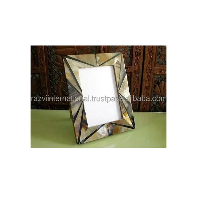 White border resin photo frames flat edge photo frame