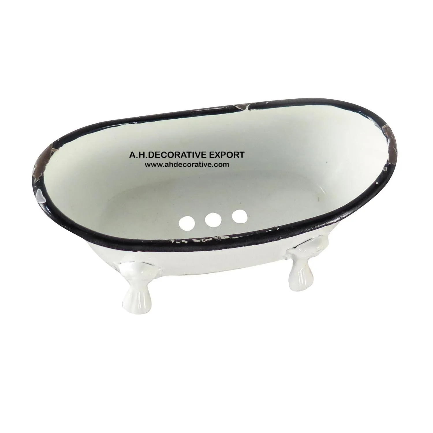 Luxury High Quality Metal Decorating White Shiny Colored With Bath Tub Shape Soap Dish Bowl for Sale