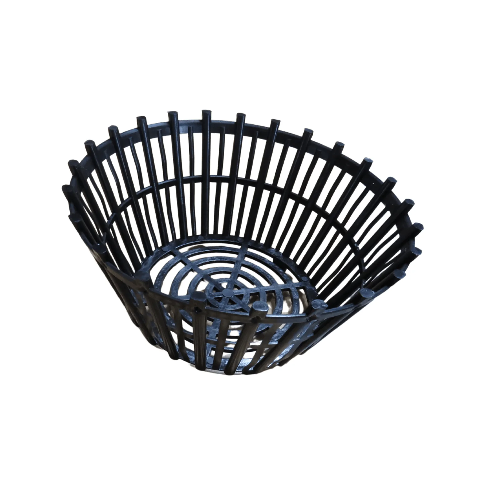 Modern Black Not Coated Round plastic flower basket Outdoor Garden Plastic Orchid Black Round flower pot