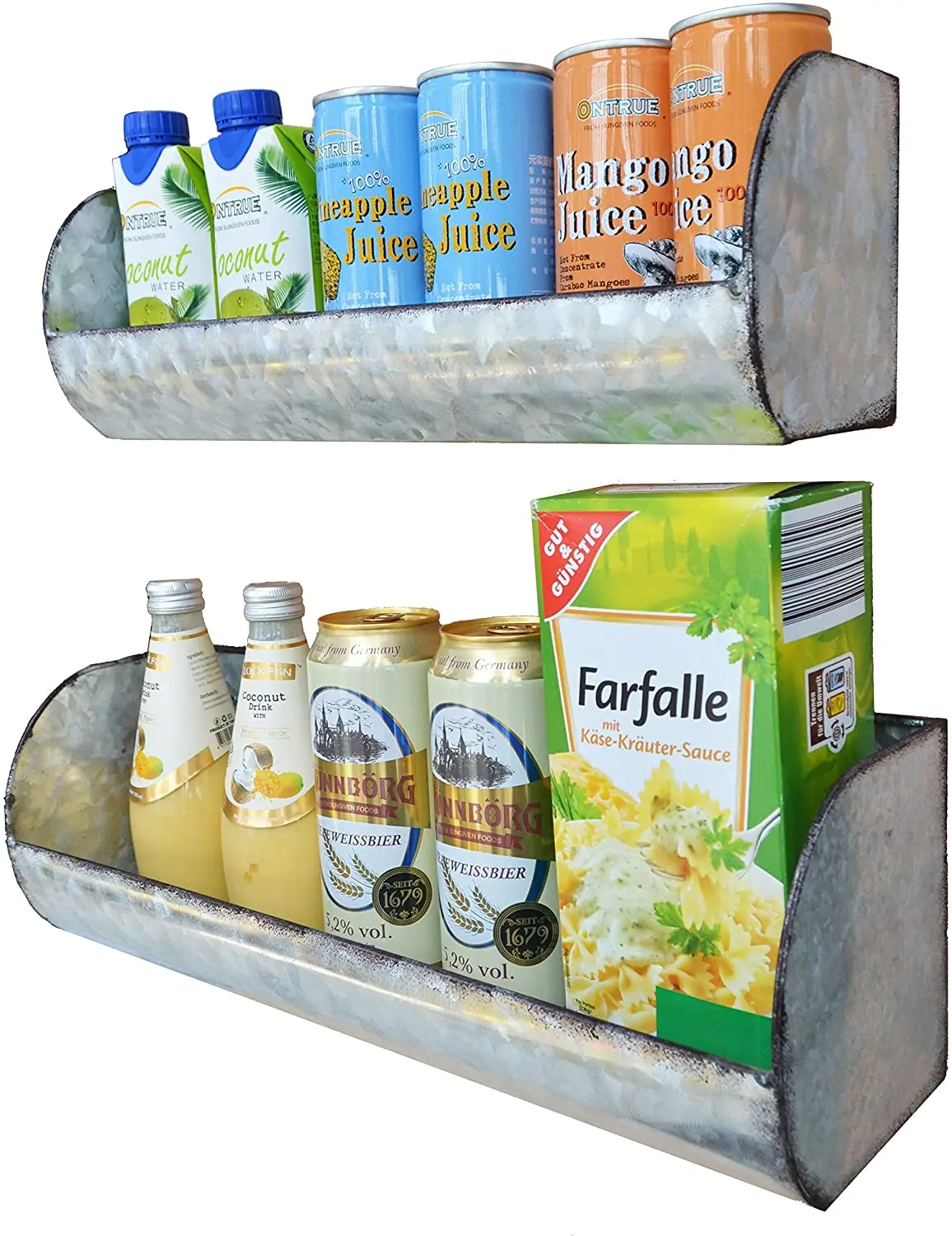 Кантри декор 2 уровня оцинкованный металл 3 крючка Настенный Карман для домашнего хранения Винтажный стиль низкая цена продукт НЕОБРАБОТАННАЯ отделка