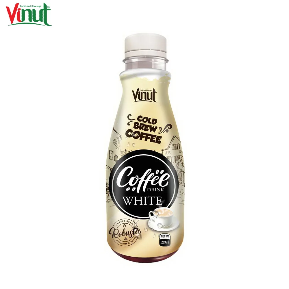 269ml VINUT Bottle White Cold Brew Coffee Drink - Free Sample, Low Calories, Private Label, Ready to Drink