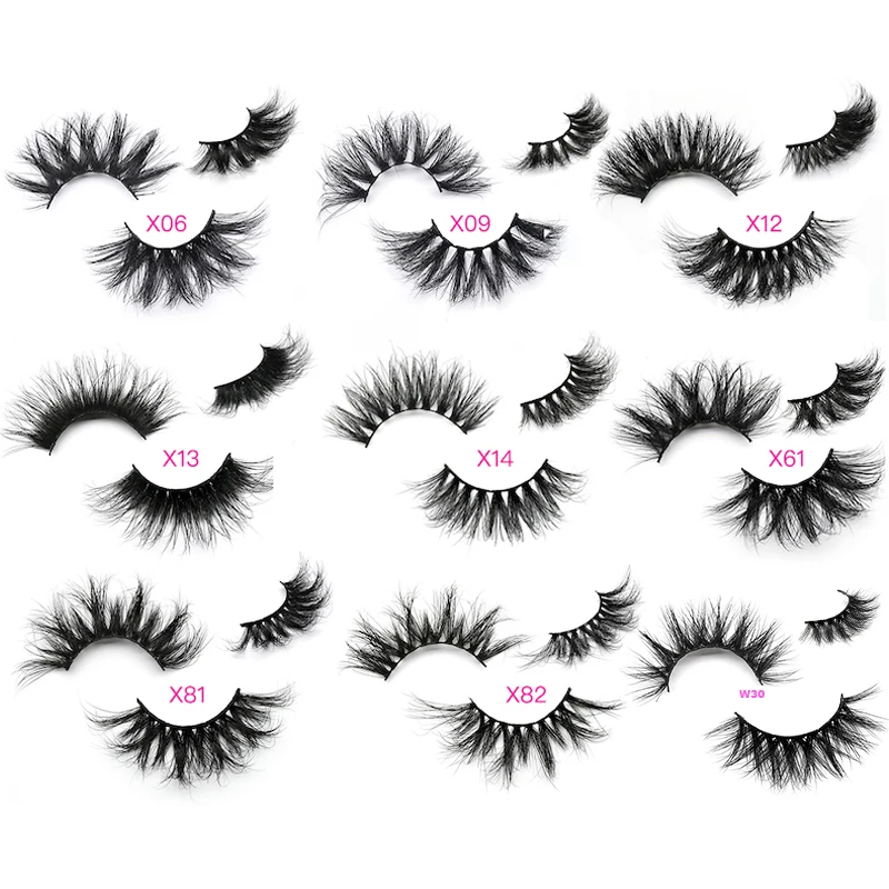 
Private label custom lash box 3d wispy mink eyelashes bulk wholesale full strip lashes bottom 25mm mink eyelash vendors 