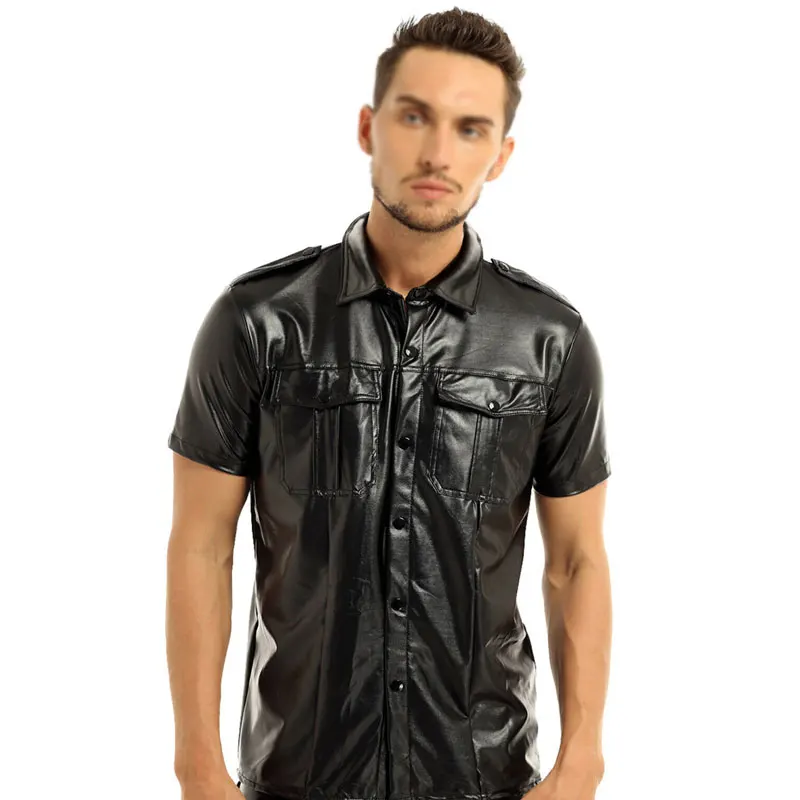 
Мужская полицейская униформа из искусственной кожи, 100% натуральная кожа, мягкая полицейская униформа для мужчин 