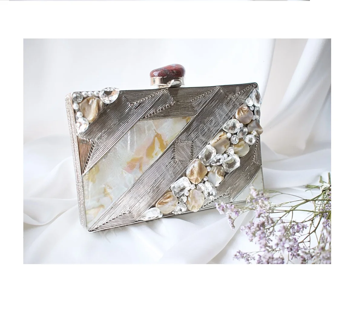 Premium Quality Mother Of Pearl Handcrafted, Handmade, Designer Luxury Handbag at Affordable Price
