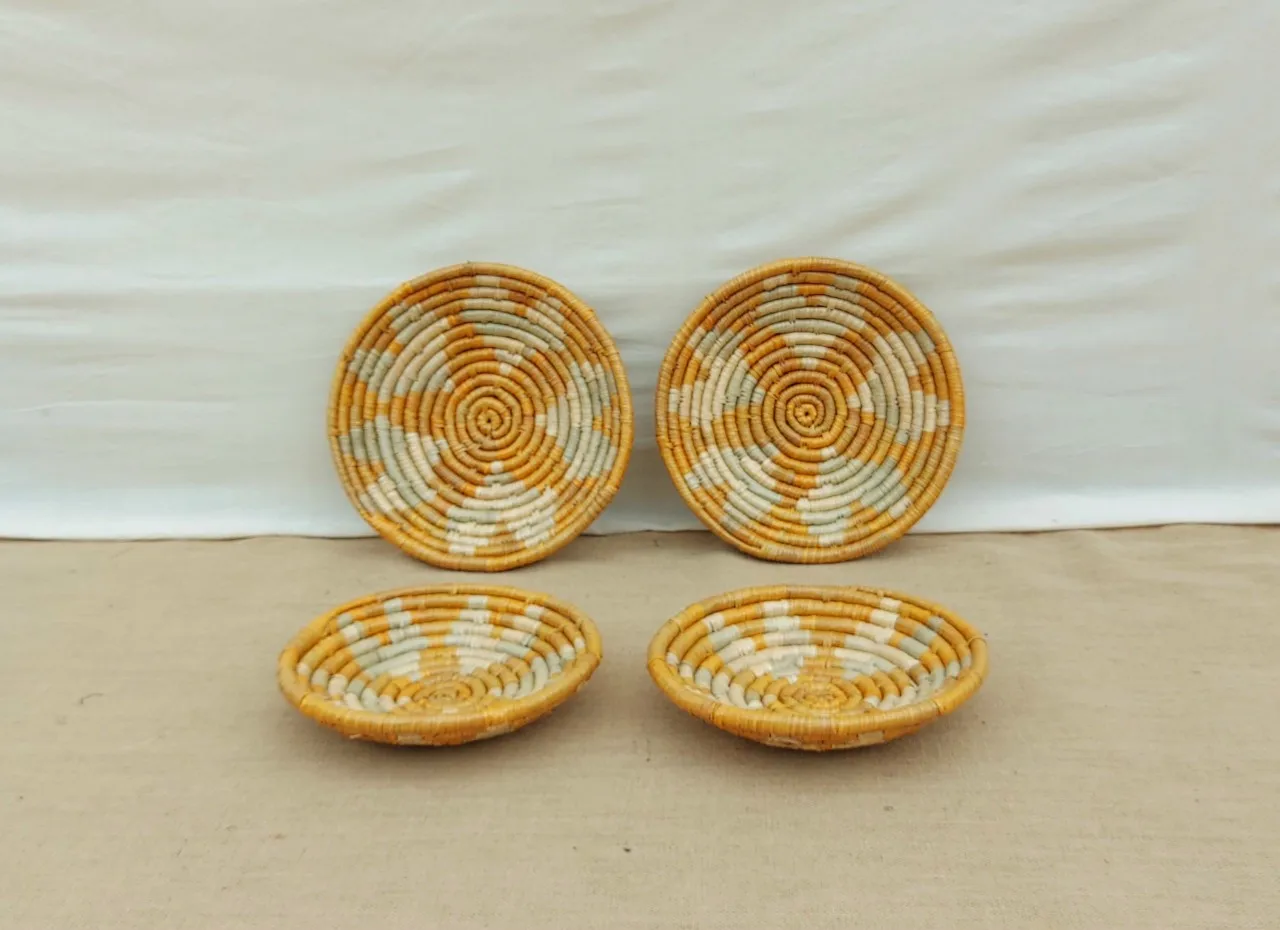 Best price Seagrass Home Decorative Woven Wall Hangings Plates Handmade Wall Decor For Living Room