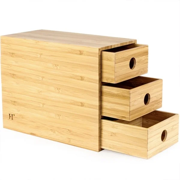 3-Drawer  Organizer Bamboo Chest