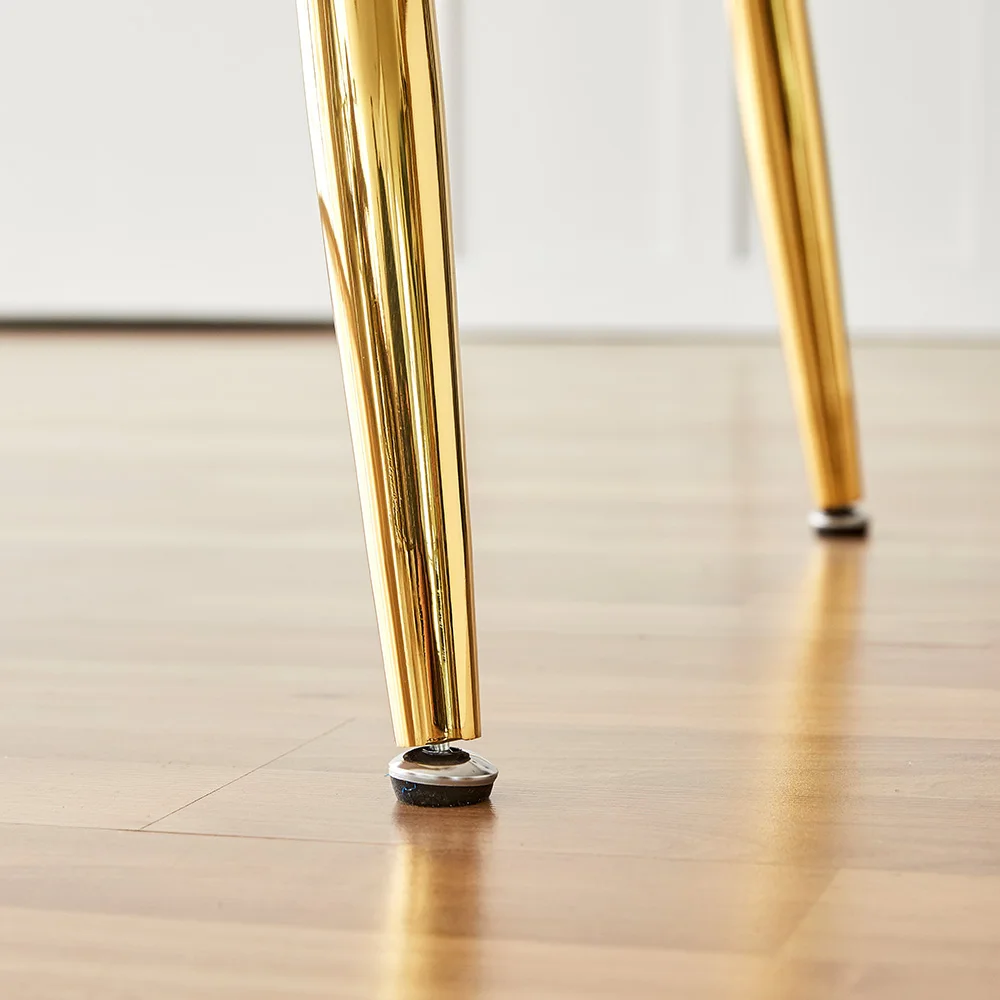 Luxury Gold Stainless Steel Frame White Marble Ceramic Top Dining Kitchen Coffee Work Table