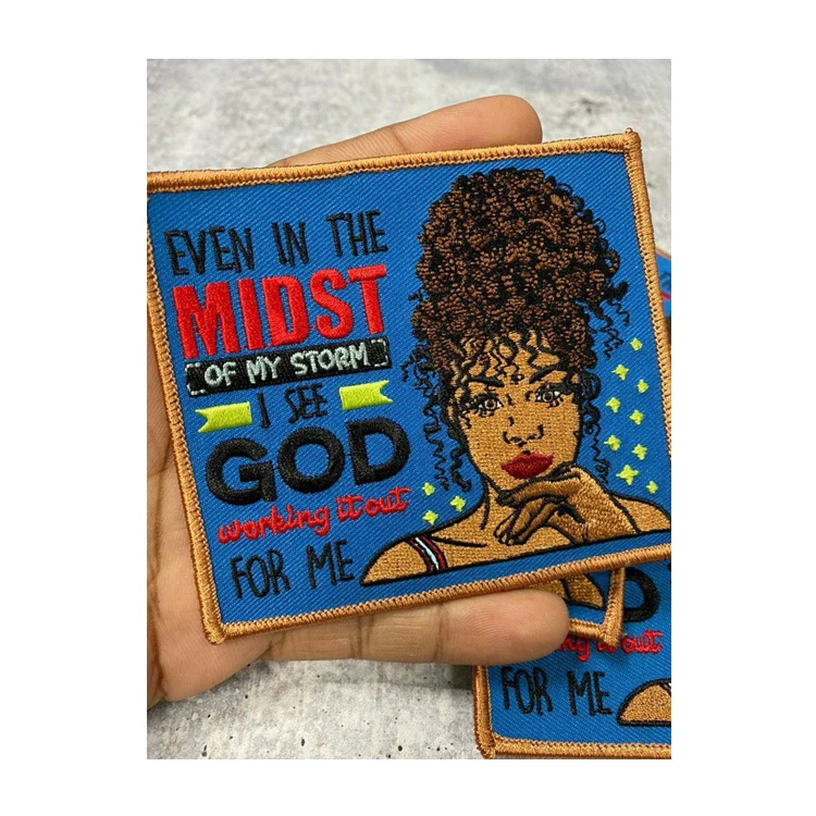 
 Вышитая утюгом нашивка с надписью «даже в разгаре моего шторма», 4x4 дюйма  