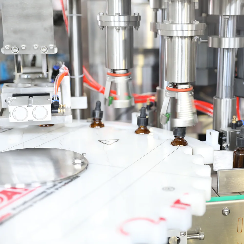 Automatic 20ml 50 ml Cosmetic Oil  Glass Bottle Dropper Filling Machine