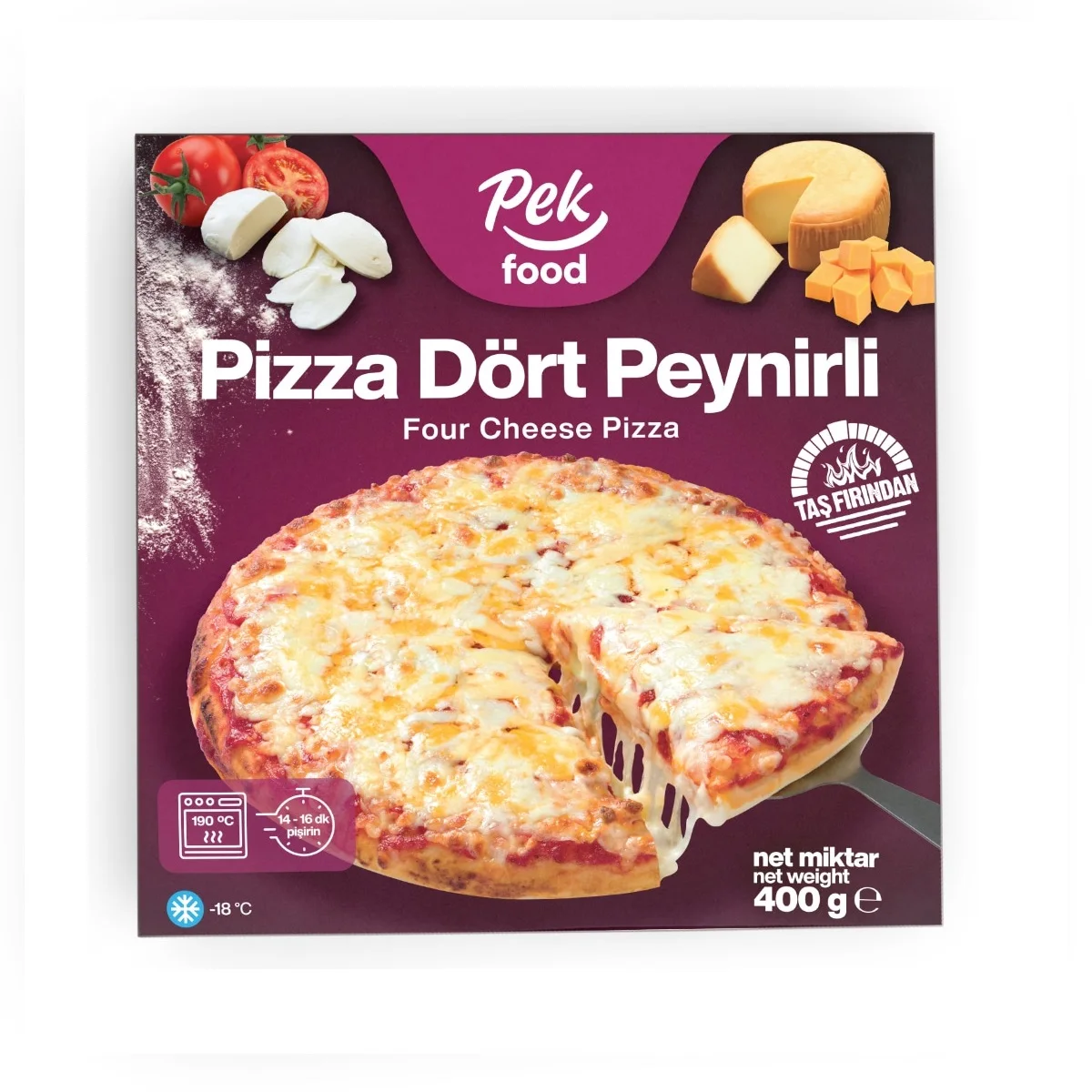 Вакуумный мешок для замороженной пиццы 4 сыра Margherita Приготовление ресторанов и магазинов из