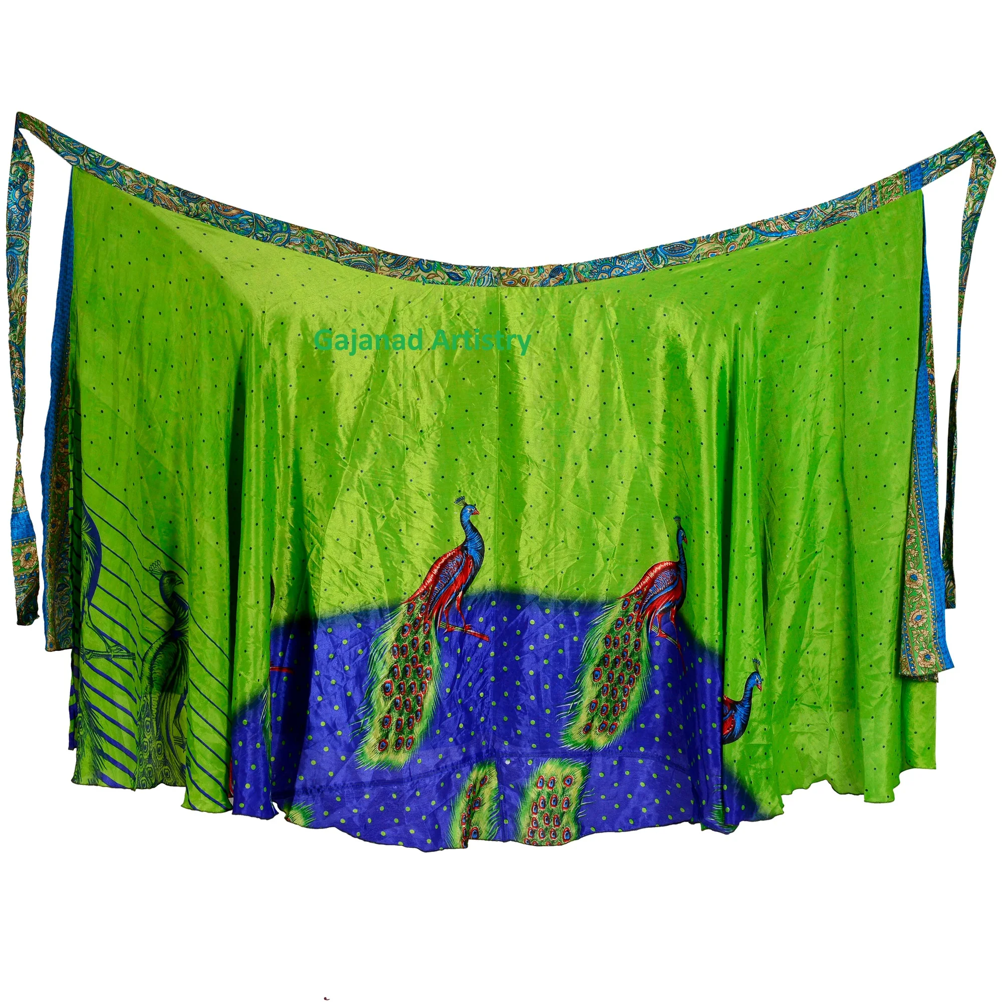 Wrap Reversible Long Skirt Vintage Silk Sari Long Wrap Skirts Indian Silk Long Boho Hippie Long Double Layer Skirt