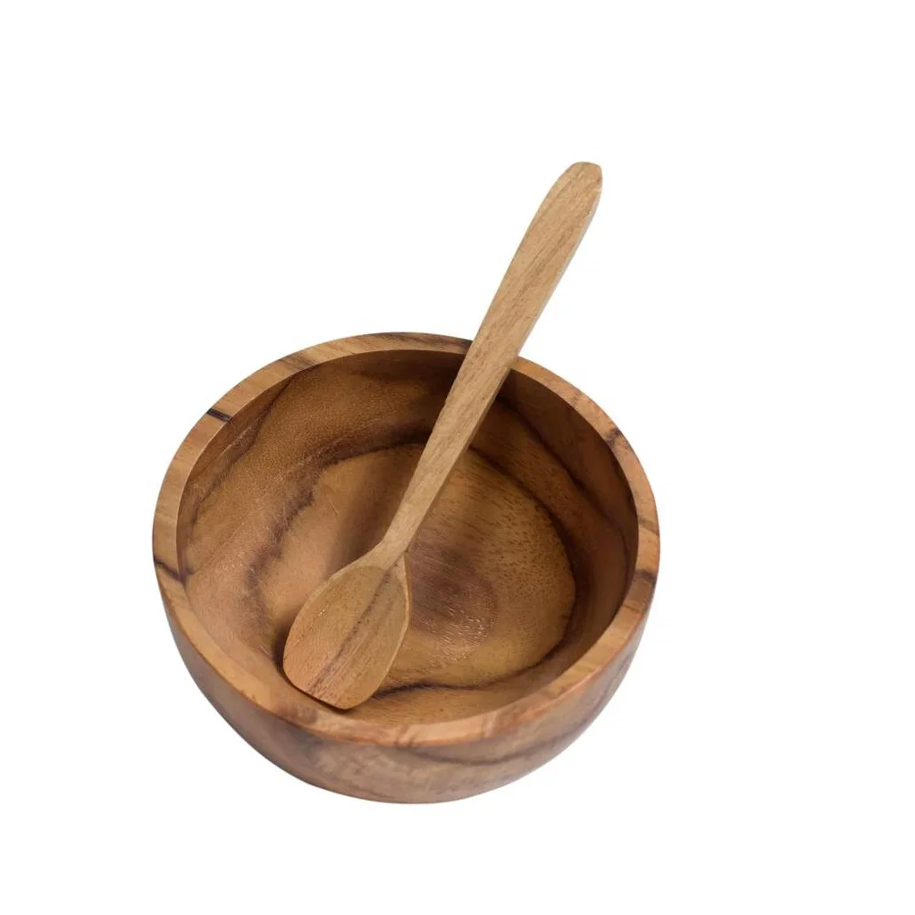 Деревянная посуда деревянная Салатница 10 дюймов акации лидер продаж изделия ручной работы натуральный цвет дерева