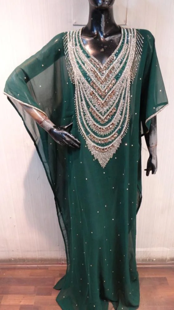Hand Beaded Dubai Style Abaya Wedding farasha Jalabiya maxi dress kaftan latest hand beaded farasha design