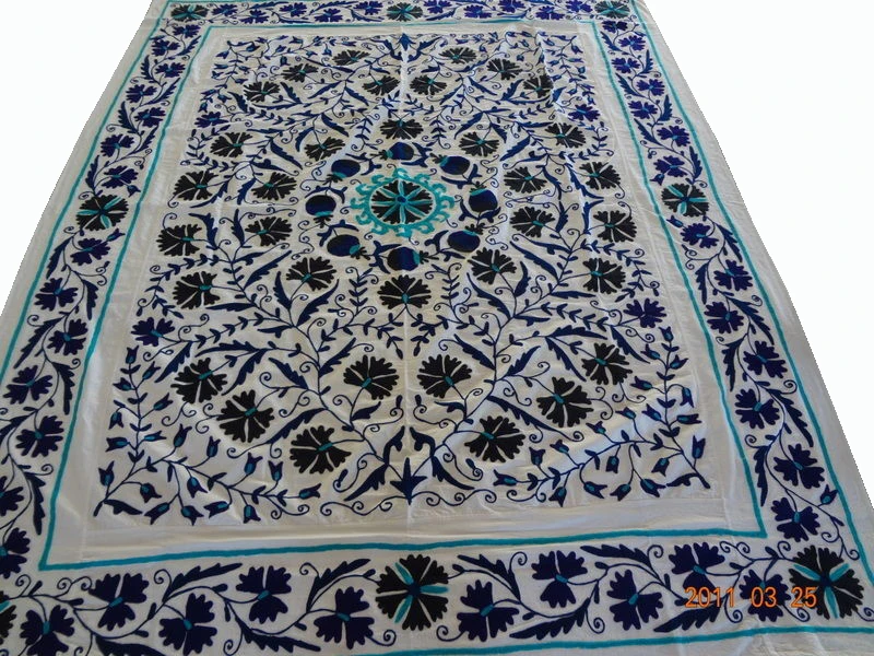 wholesale price indian handmade embroidery suzani bedcover royal designer bedspread blanket