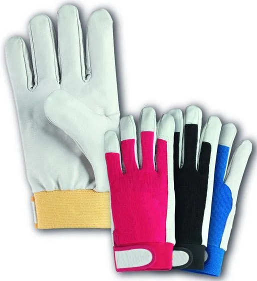 Combined leather glove with very high quality and with fully fleece lining