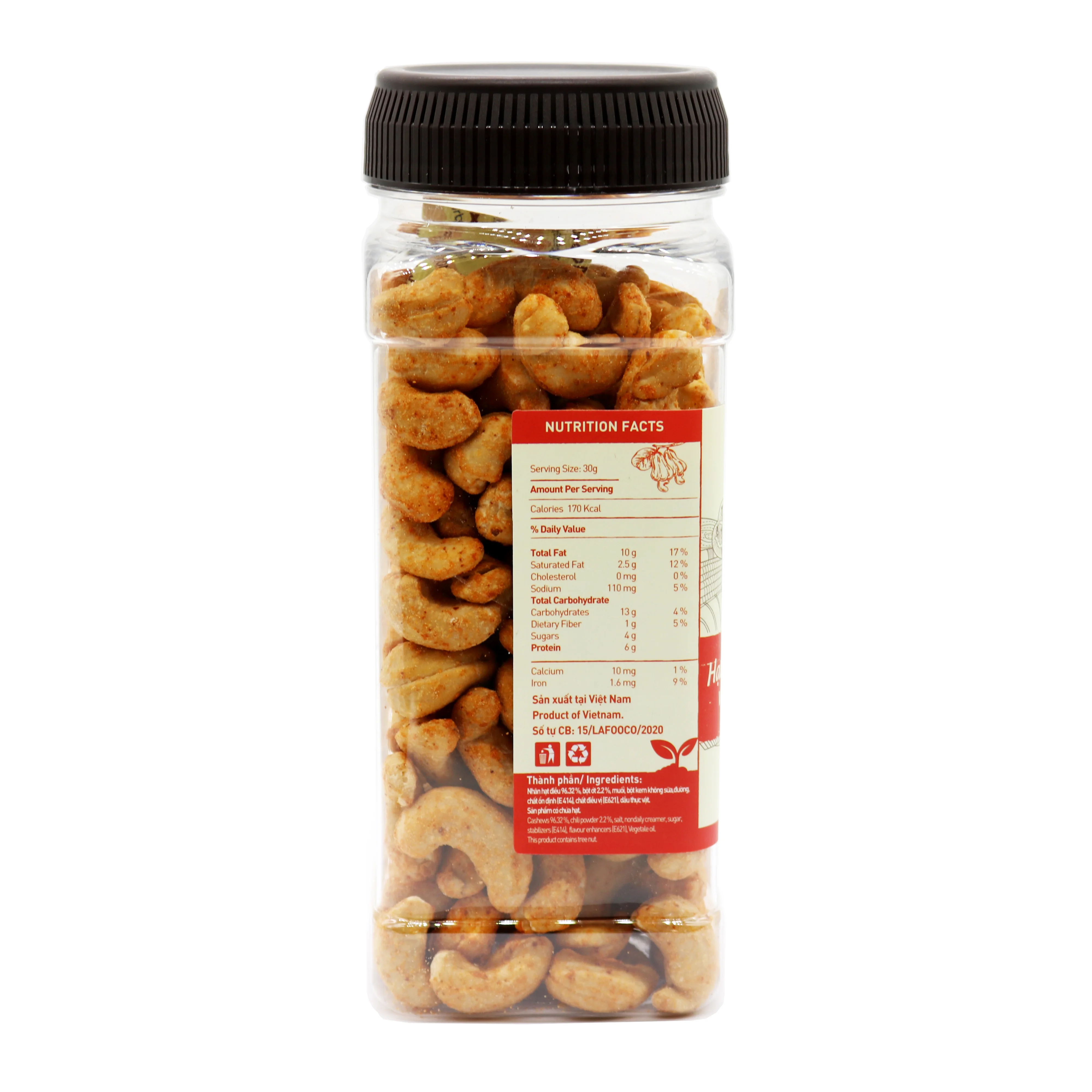 Whole Sale Chili Roasted Cashew nuts 270g FREE SAMPLE Origin Vietnam LAFOOCO Natural Delicious