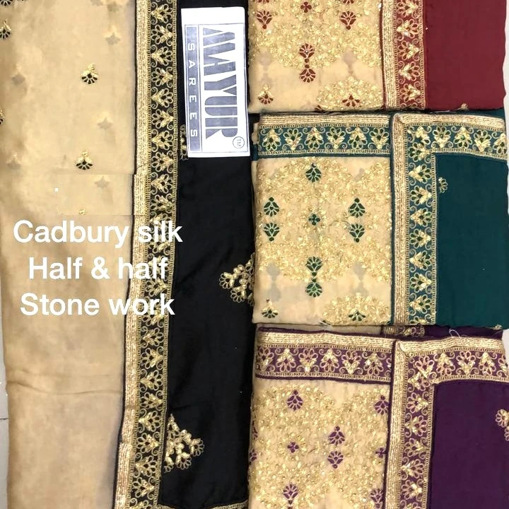 
Saree Cadbury Stone, новинка, вышивка, тяжелая Свадебная шелковая Женская индийская и Пакистанская вышивка для младенцев и малышей, разные цвета 