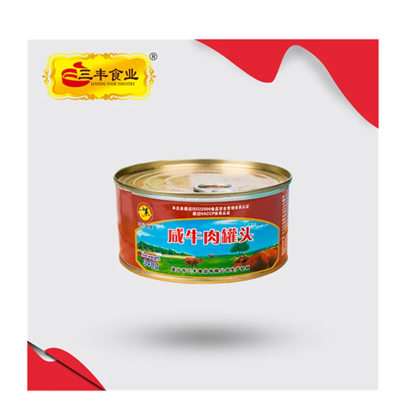 Free Sample Custom Premium Quality Halal Beef Canned Luncheon Meat Corned Beef Tin Canned (1600467737390)