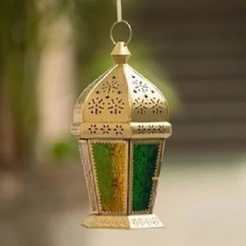 Lantern Decoration of Lanterns Mango Wood Decor wholesale cheapest iron Wood Brass small lantern decoration candle tealight