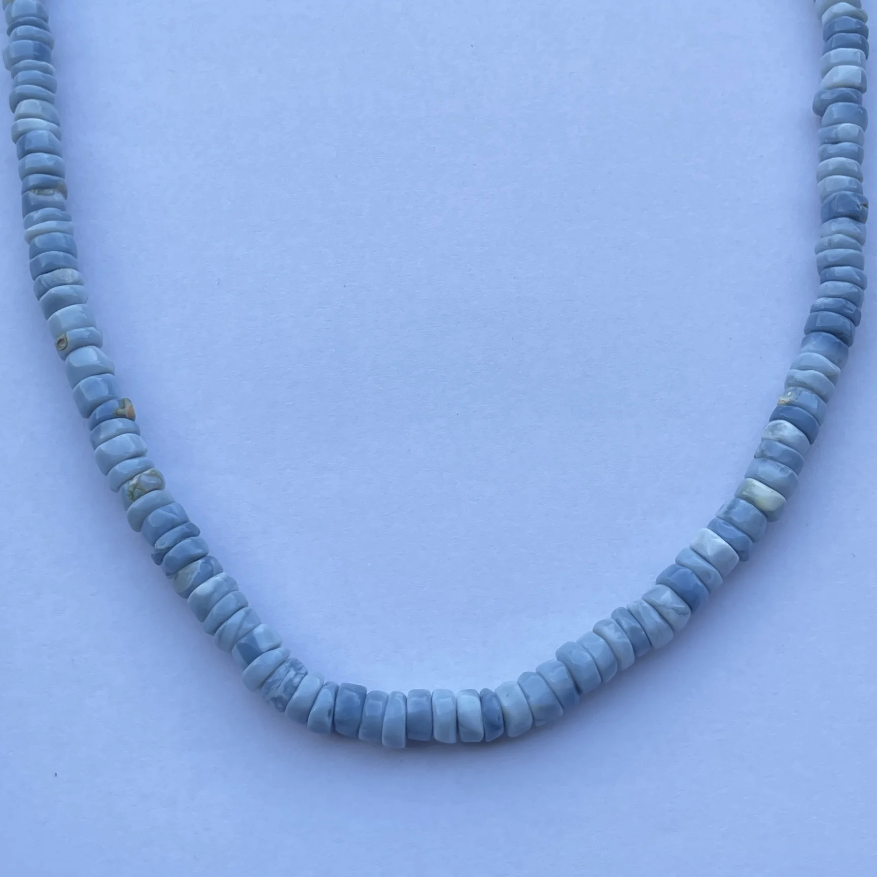 Natural Blue Opal Smooth Heishi Tyre Trending Gemstones Beads Necklace Jewelry at Wholesale Best Price from Supplier Online Shop