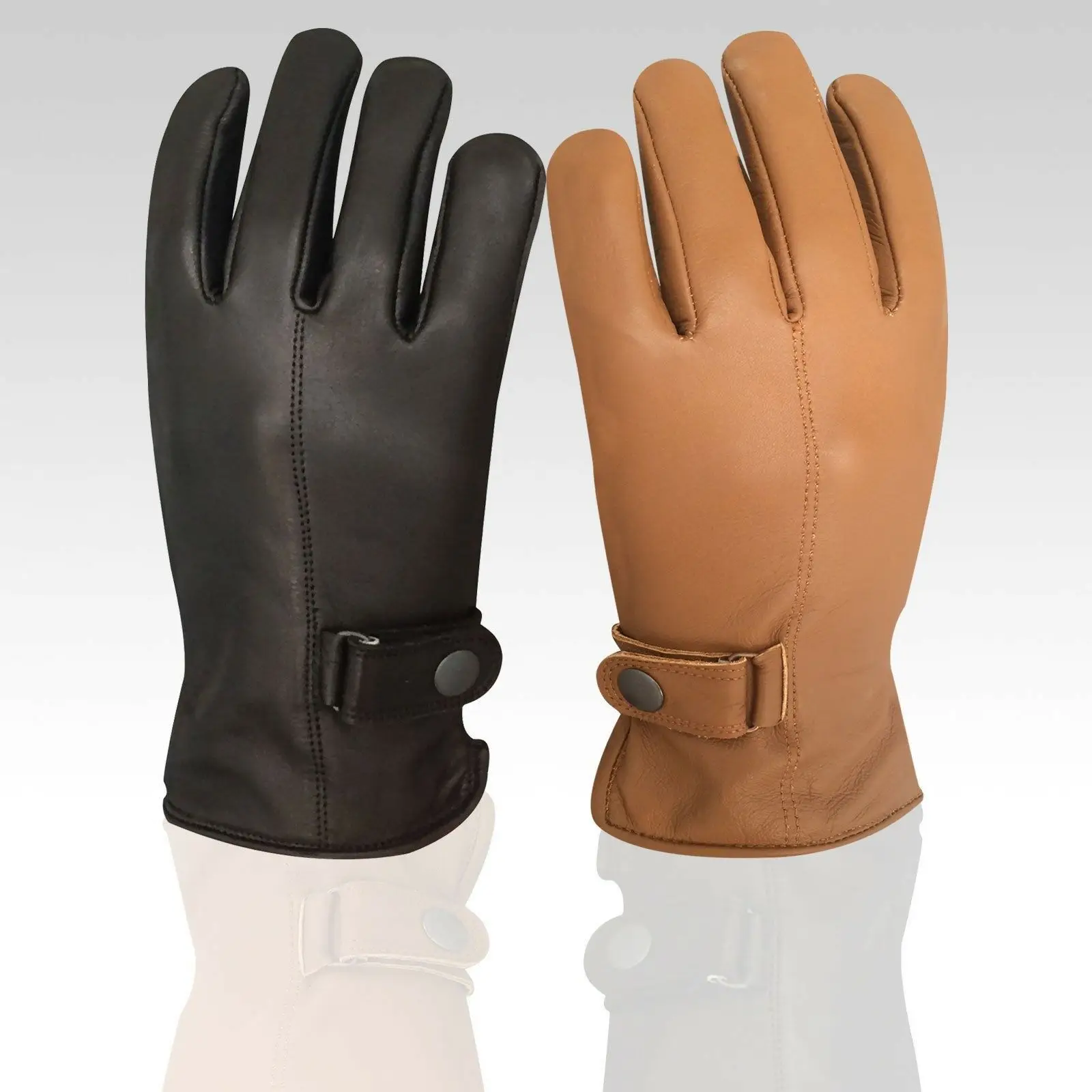 
Motorcycle Genuine Leather Gloves Men Motorcycle Riding Full Finger Spring Gloves With Fur Vintage Brown Cowhide Leather 