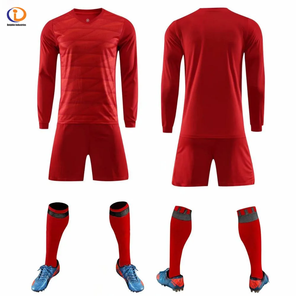 2022 Long sleeve Children Sets football uniforms boys and girls sports kids youth training suits blank custom game soccer set