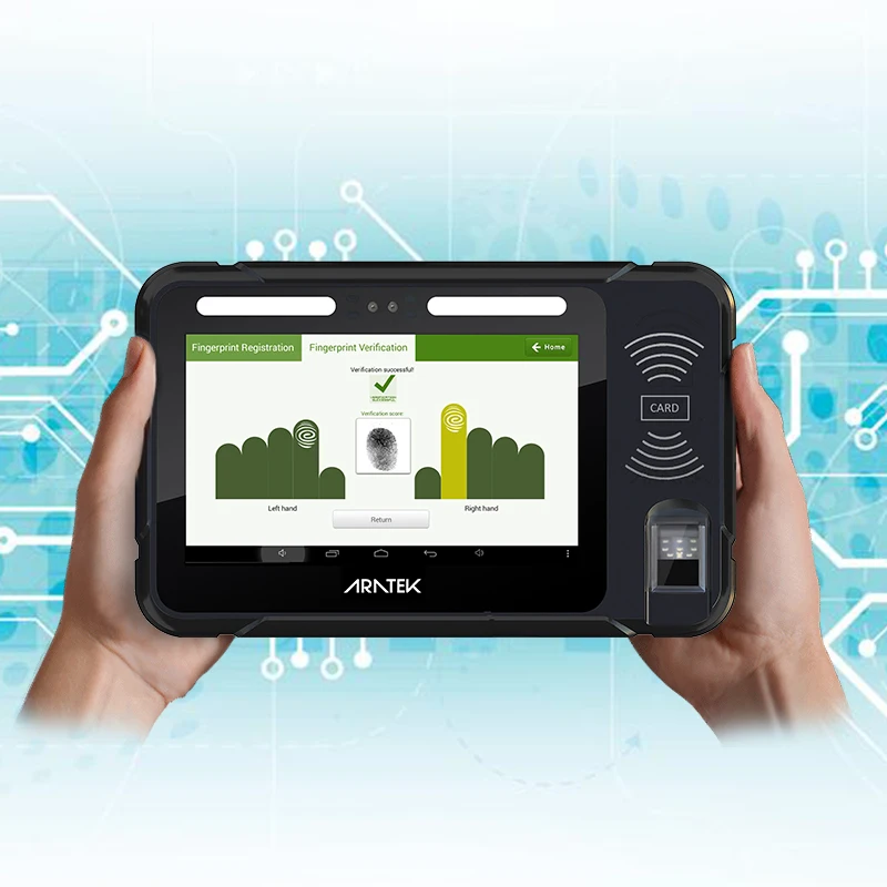 East-to-use 7inch Biometric Android Tablet PC with Fingerprint Reader NFC ID Card Reader SDK