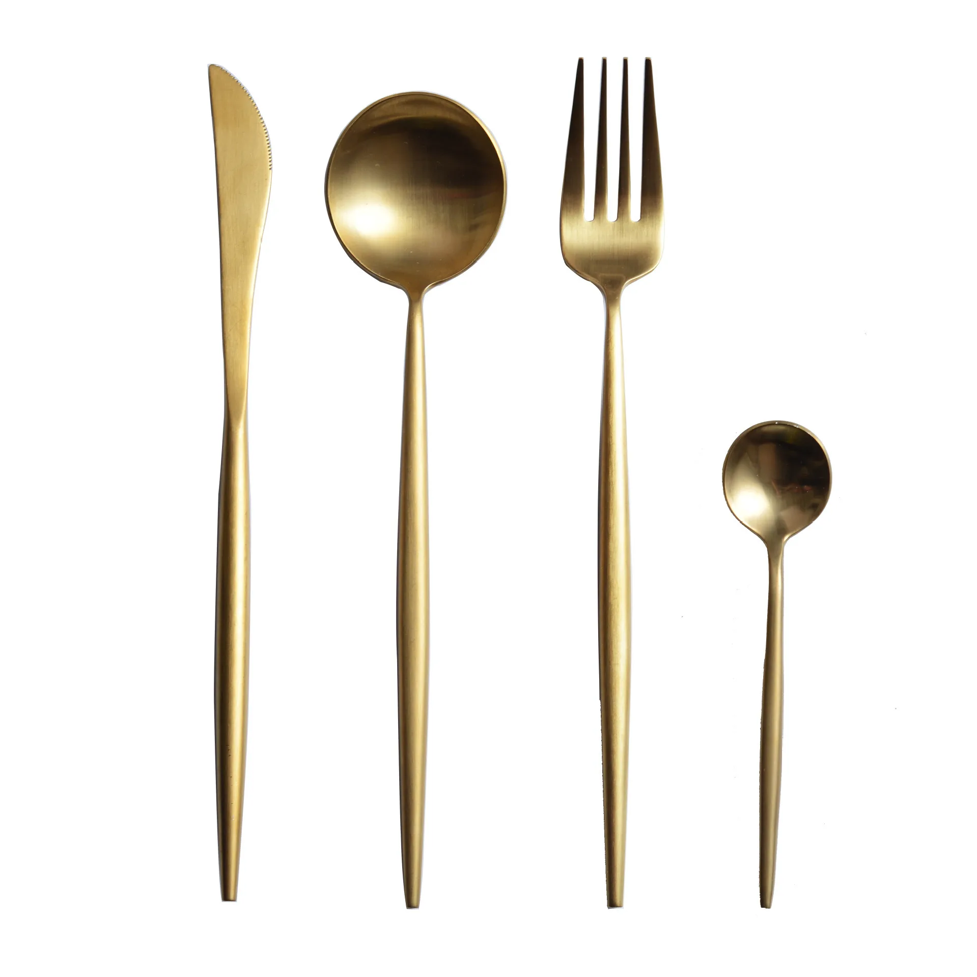 Cutlery Set with Acrylic Handle New Metal Cutlery Spoon And Fork Metal Flatware New Cutlery Set In Gold Plated