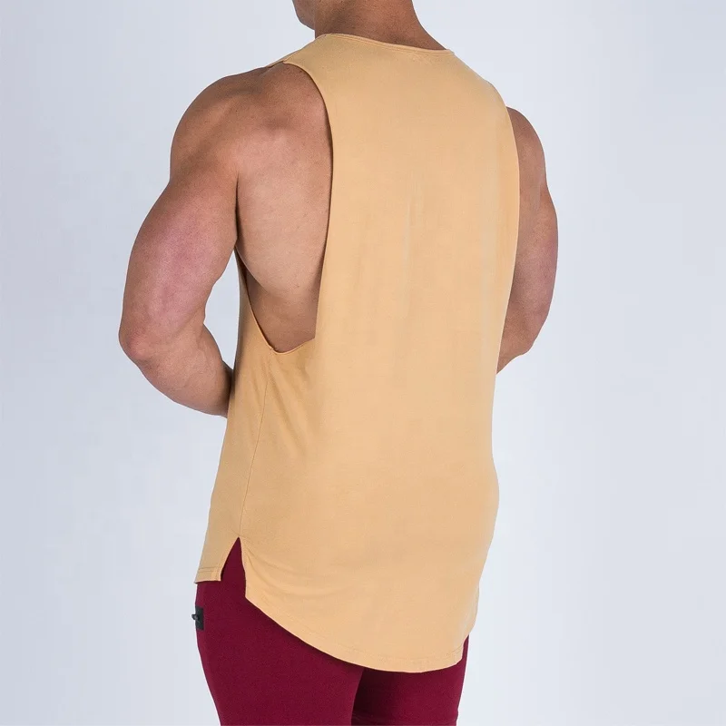 Wholesale men cotton string singlet fitness bodybuilding undershirt training gym tank tops vest