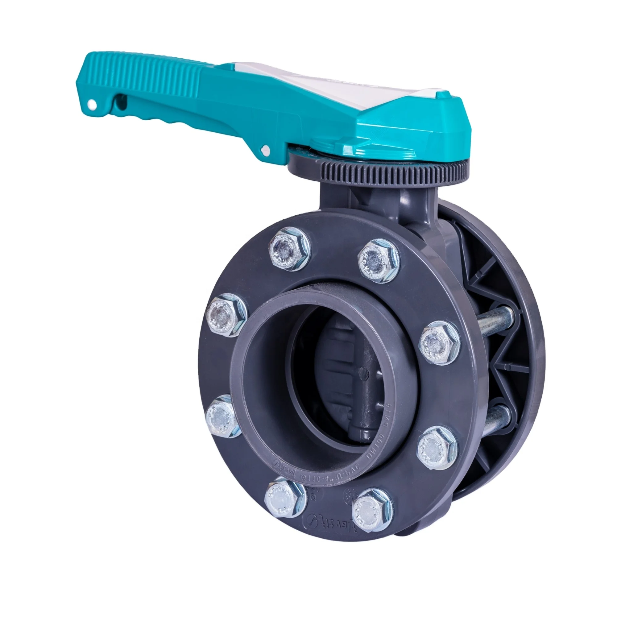Best quality 225mm UPVC butterfly valve / plastic handled butterfly valve / flanged connection/ pn16 /  oem / manual control