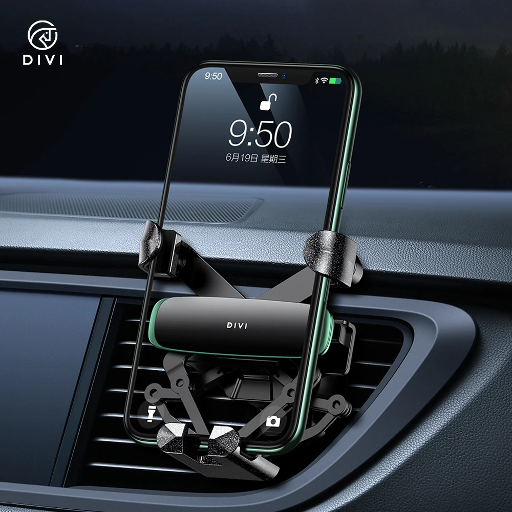 DIVI 2020 Newest Universal Mini Air Vent Mobile Cell Stand Gravity Car Mount Phone Holder