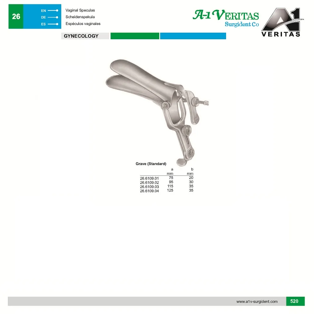 Best Quality Graves Vaginal Speculas, Obstetrics & Gynecology Equipments / Instruments Reusable, Stainless steel