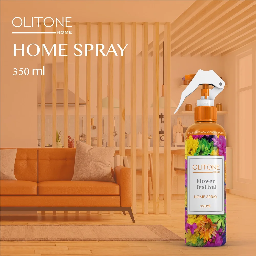 OLITONE Essential Oil Home Spray 350ml Air Freshener Spray for Home Office bathroom Flower Festival Fragrance made in Turkey