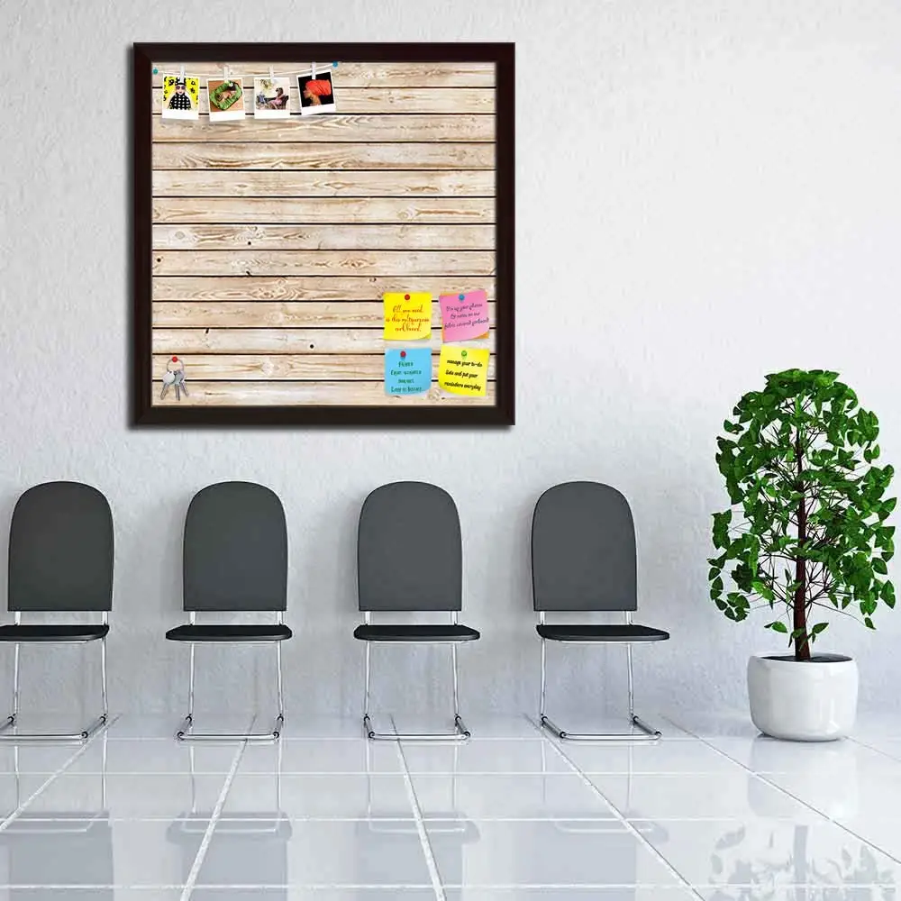 Eco Friendly Factory Wholesale ArtzFolio Natural Texture Printed Bulletin Board Notice Pin Board Soft Board | Dark Brown Frame