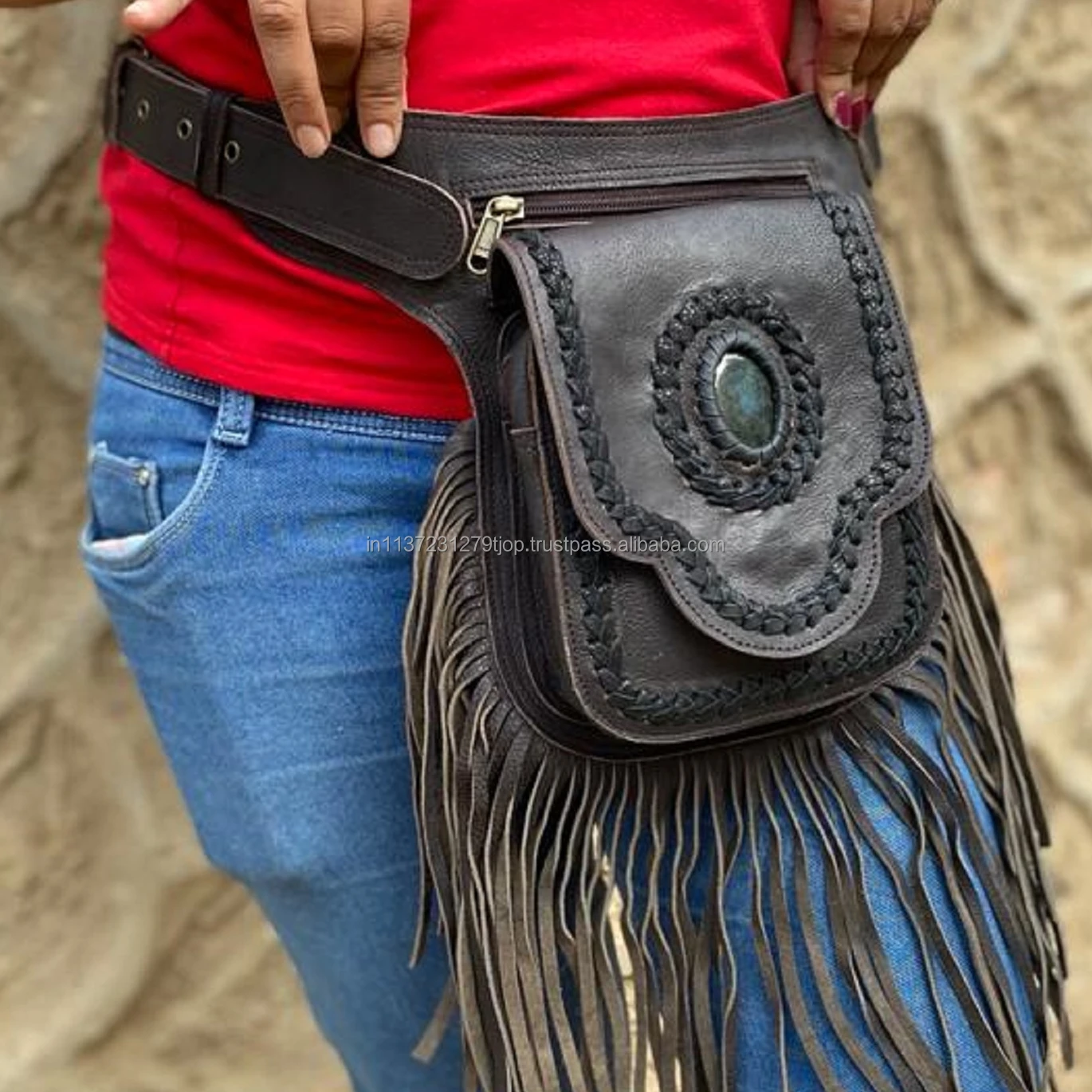 Fashion Fringe Fanny Pack Waist Bag Woman Leather Waist Bum Bag