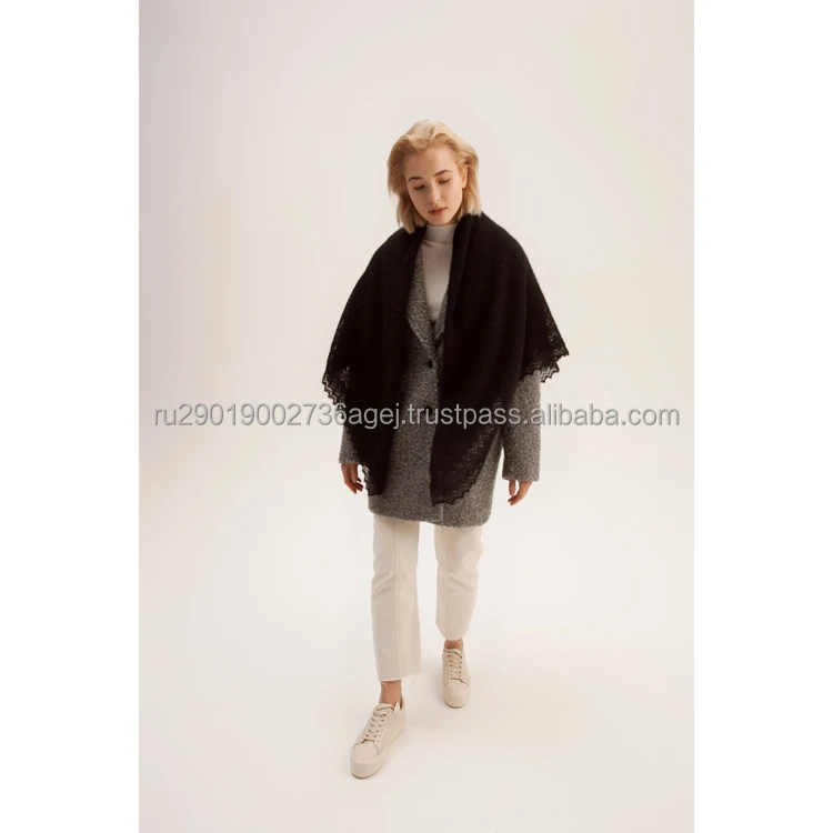 Quality women knitted shawls for cold season hand crafted in traditional style from manufacturer woolen shawls