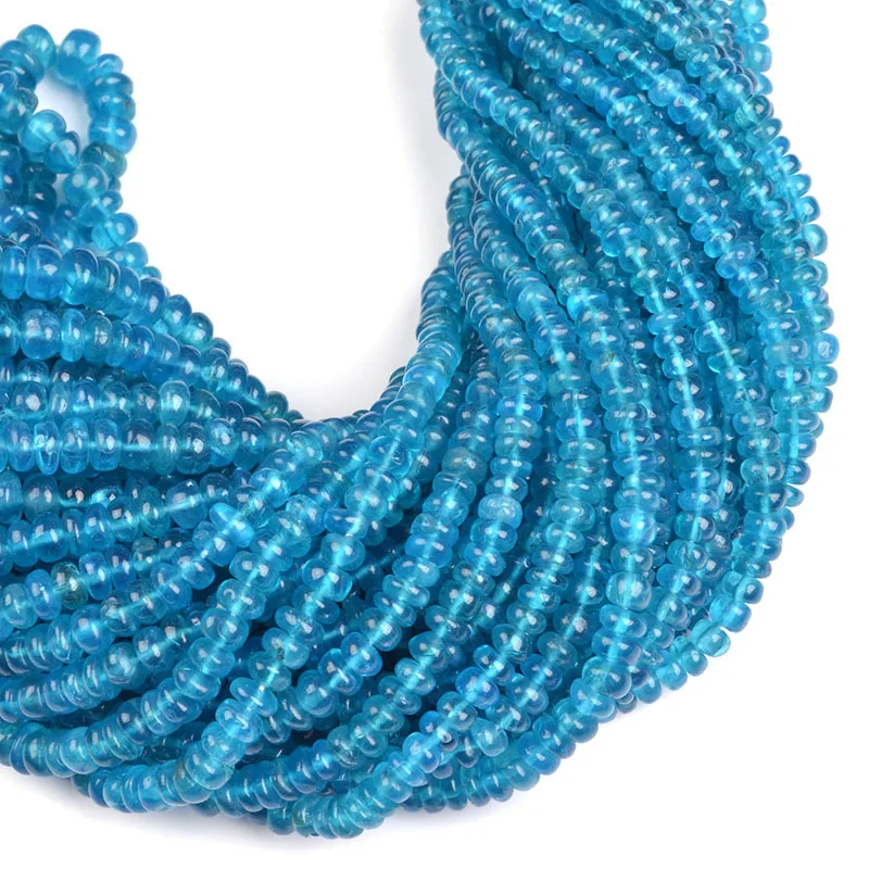 
Natural Neon Apatite Plain Rondelle Gemstone Beads Smooth Rondelle Cabochon Neon Apatite Beads Wholesale Gemstone Berads 