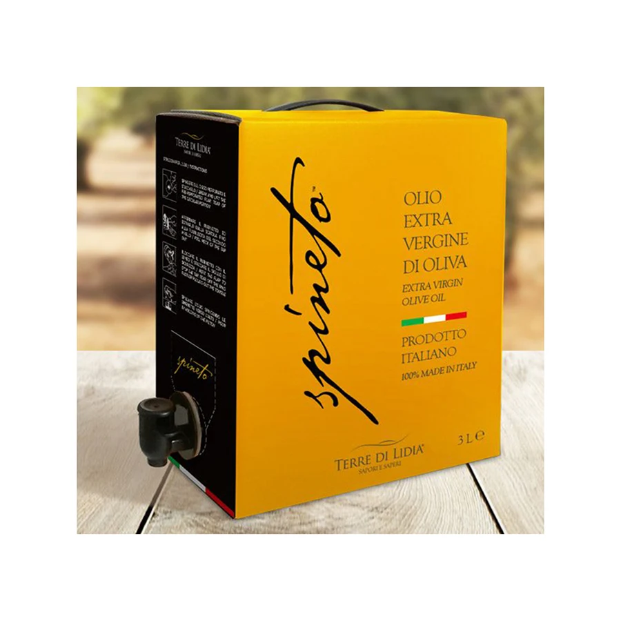 Selected Quality Evo Cold Pressed Italian Extra Virgin Olive Oil Bag in box Spineto 3 L