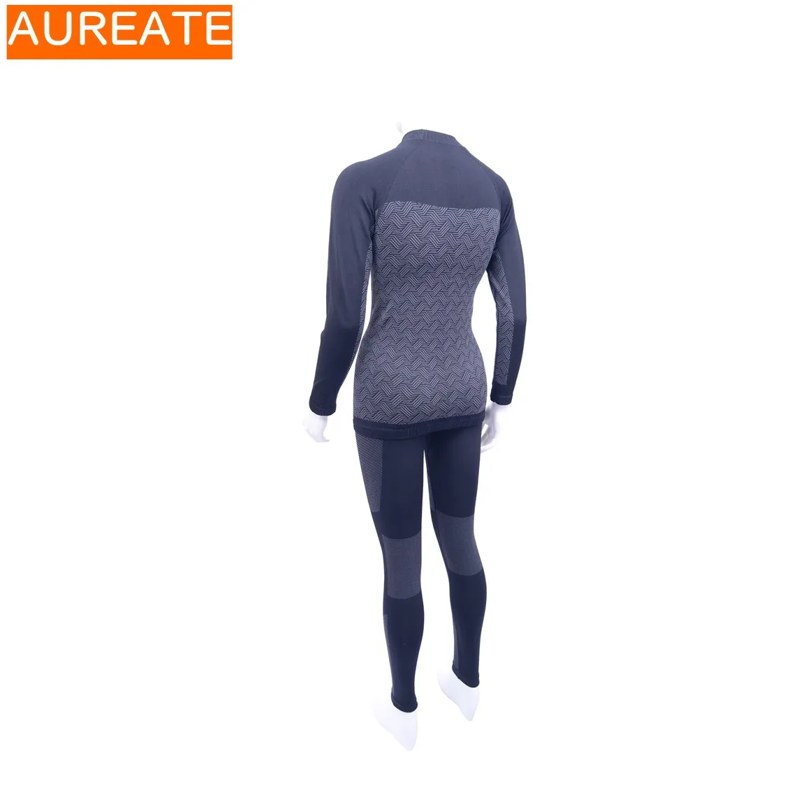 Бесшовное бесшовное женское термобелье с капюшоном