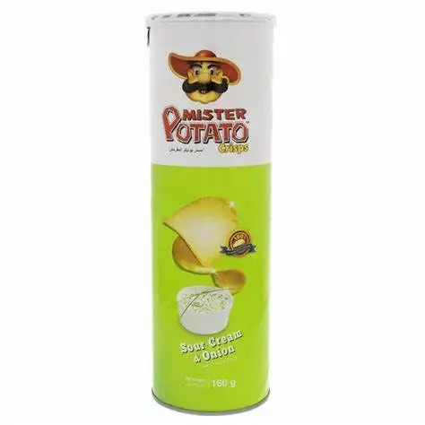 Mister Potato Sour Cream & Onion Crisps Chips Bottle Brands in Malaysia 160g