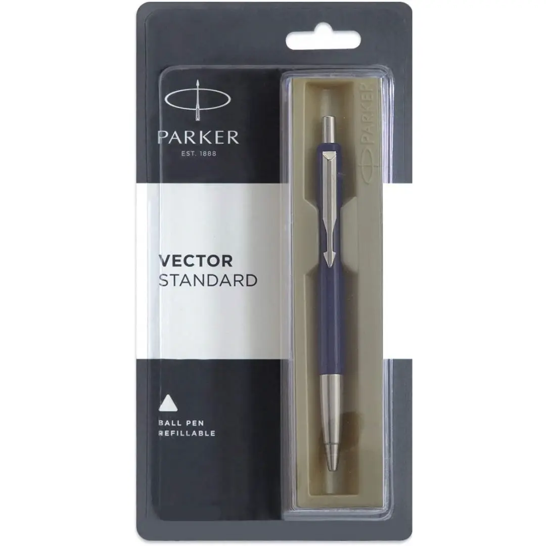 Ballpens Parker vector standard chrome trim ballpoint pens Black/Blue/Red barrel luxury sleek design parker pens
