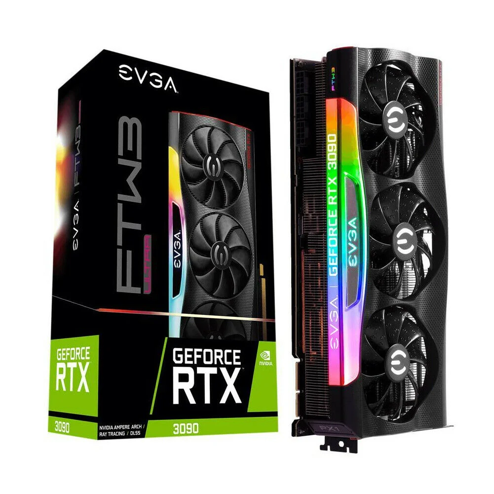 
New EVGA 24G-P5-3987-KR GeForce RTX 3090 FTW3 Ultra 24GB GDDR6X Graphics Card 