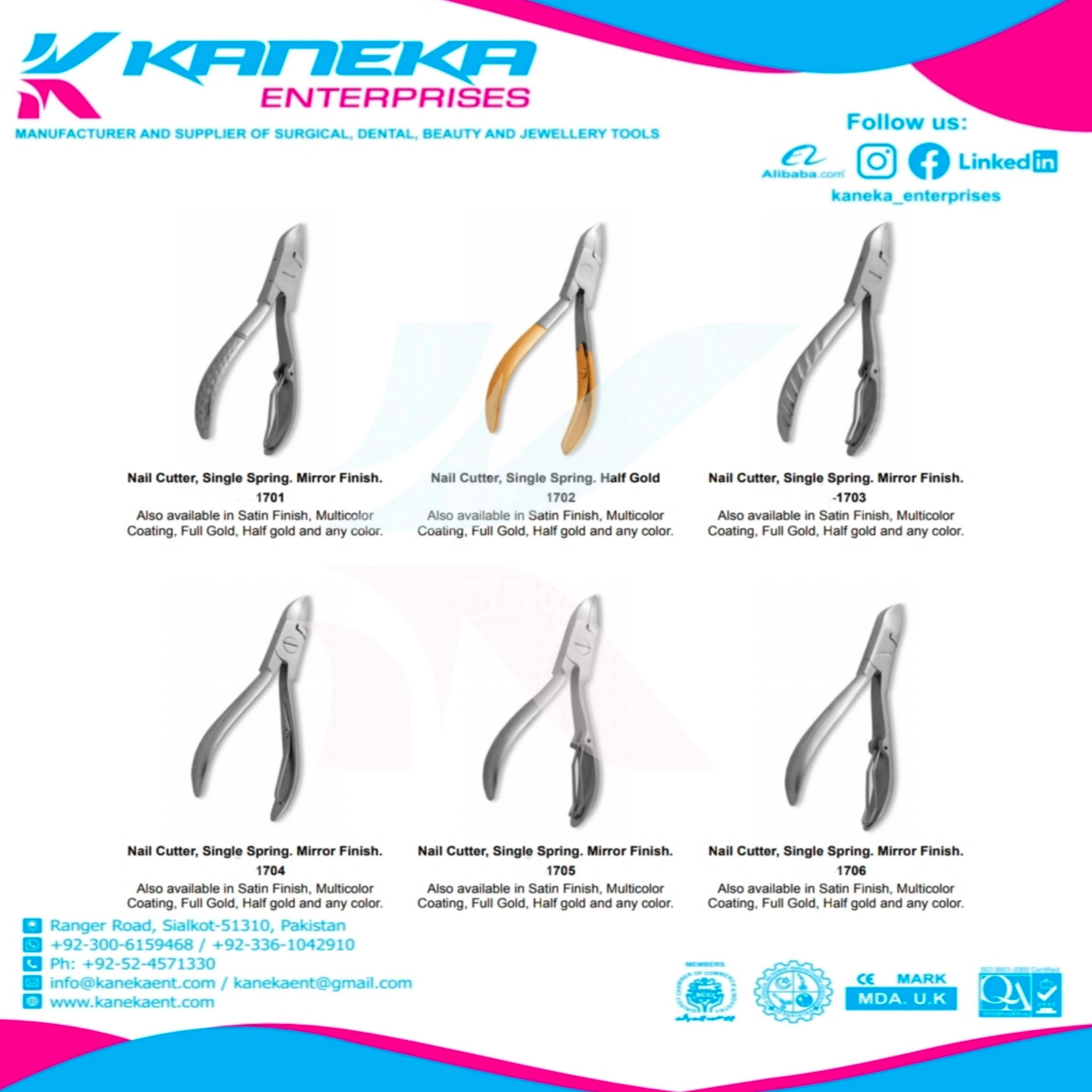 Premium Polished High grade stainless steel Nail Pliers/Pedicure Nail cutters with customized shapes, colors, packing and logo