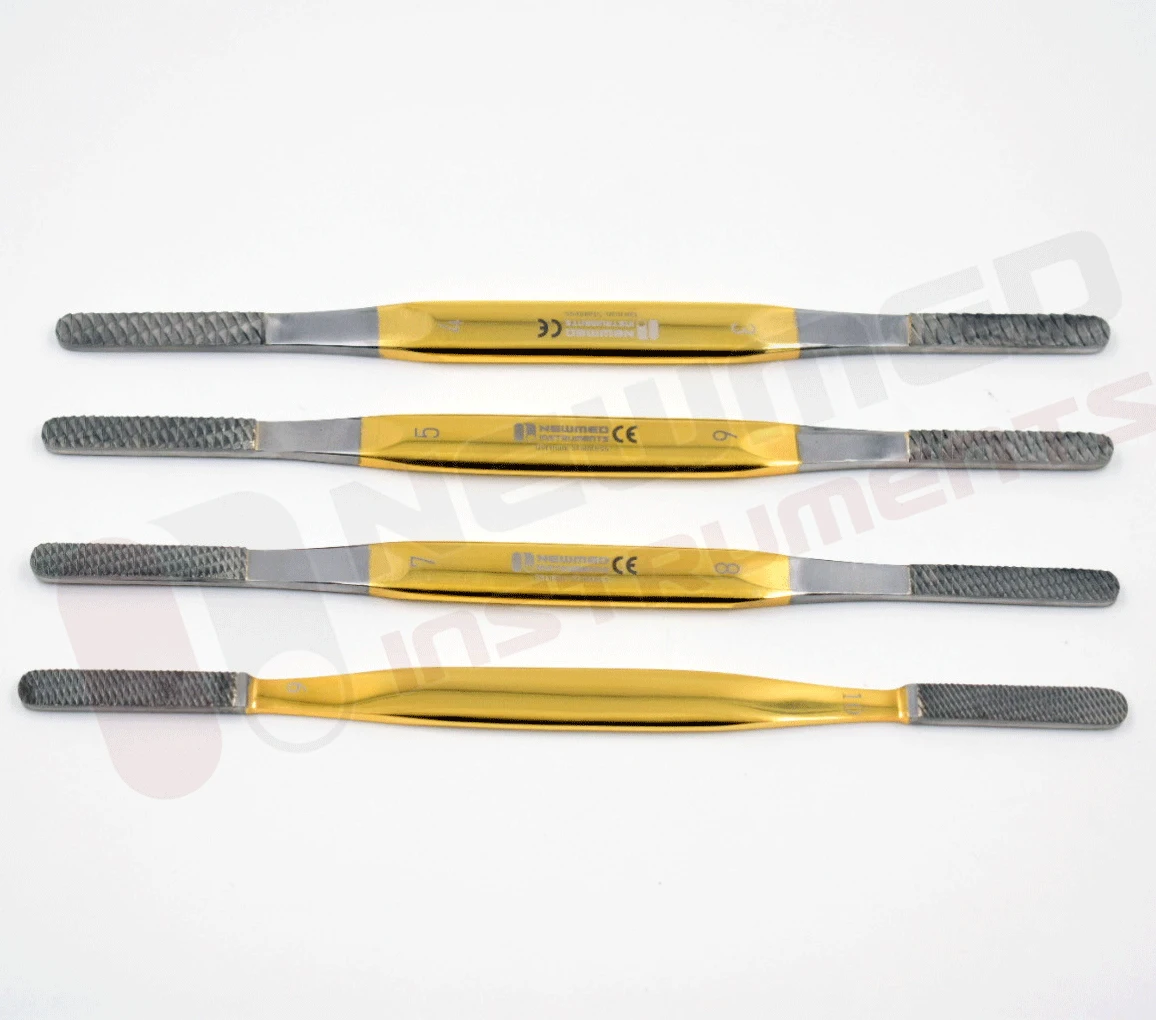 Fomon Nasal Rasps, Tungsten Carbide Nasal Rasps Set of 4 Pcs, All Sizes TC Rasps Plastic Surgery