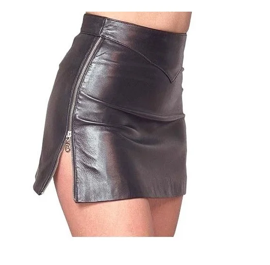 OEM Services Wholesale High Quality Ladies Custom Leather Skirts Shorts Leather Skirt